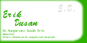 erik dusan business card
